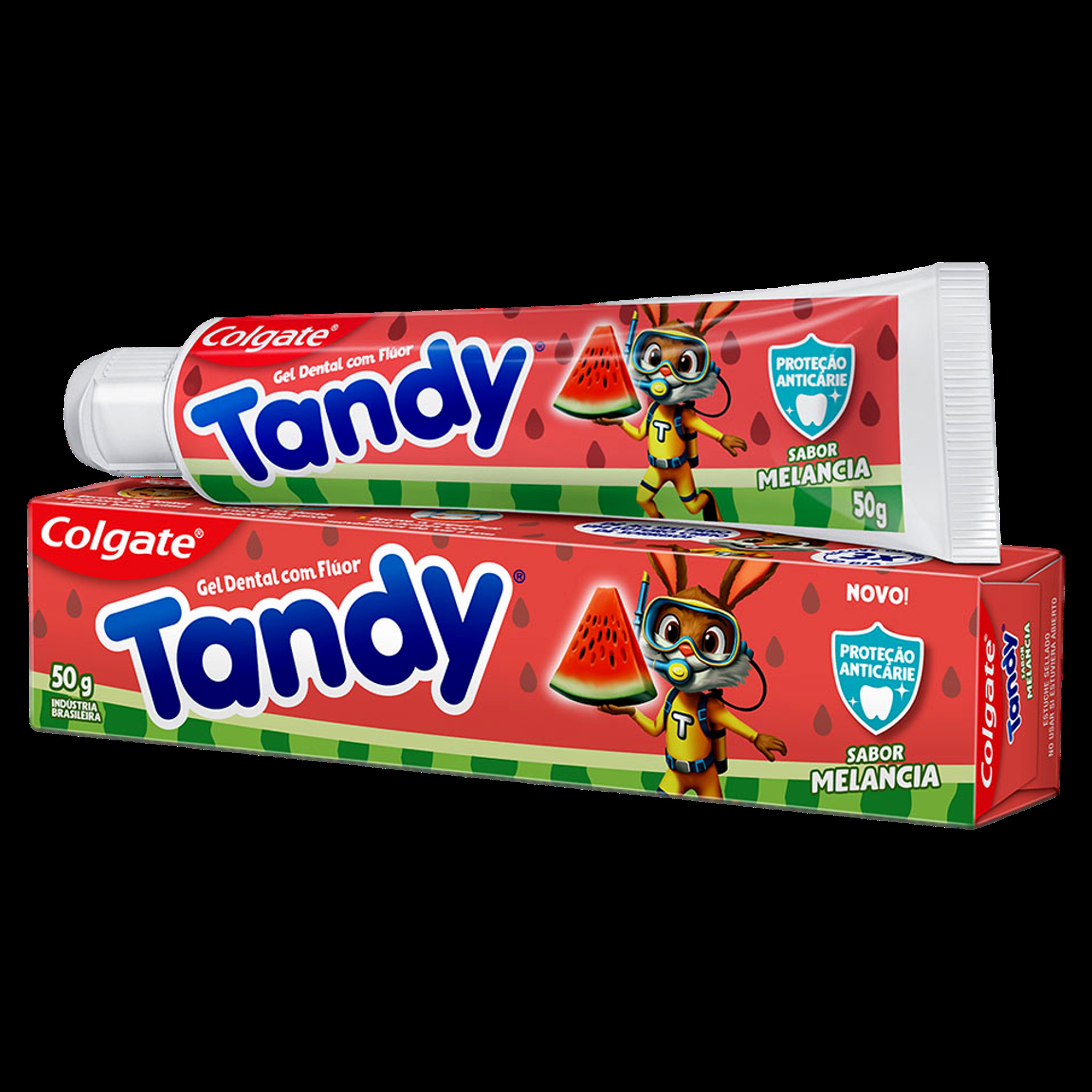 Gel Dental Infantil Colgate Tandy Anticárie Com Flúor Melancia Caixa 50gr